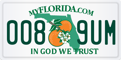 FL license plate 0089UM
