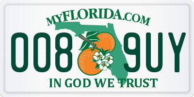 FL license plate 0089UY
