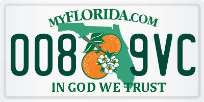 FL license plate 0089VC