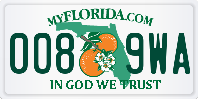 FL license plate 0089WA
