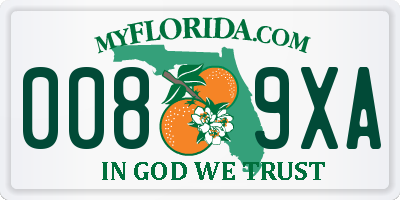 FL license plate 0089XA
