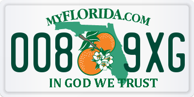 FL license plate 0089XG