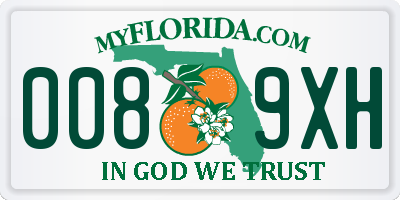 FL license plate 0089XH