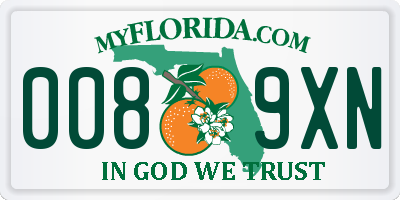 FL license plate 0089XN
