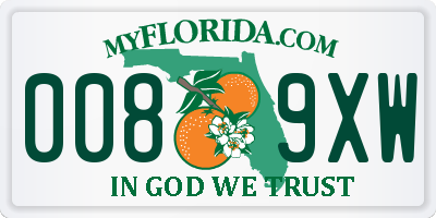 FL license plate 0089XW