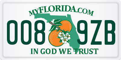 FL license plate 0089ZB