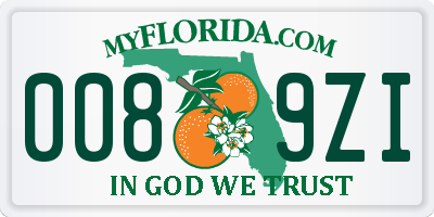 FL license plate 0089ZI