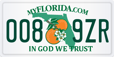 FL license plate 0089ZR