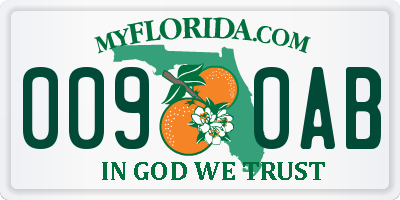 FL license plate 0090AB