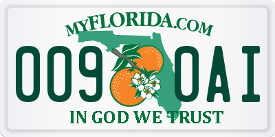 FL license plate 0090AI