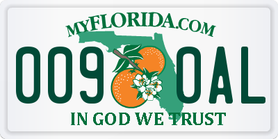 FL license plate 0090AL