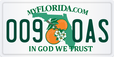 FL license plate 0090AS