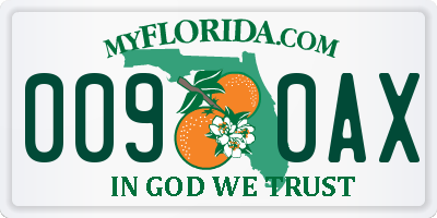 FL license plate 0090AX