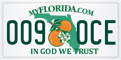 FL license plate 0090CE