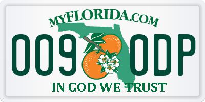 FL license plate 0090DP