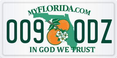 FL license plate 0090DZ
