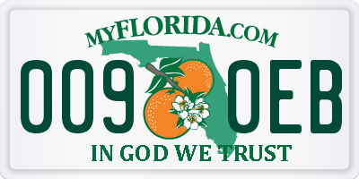 FL license plate 0090EB