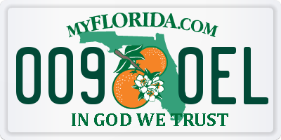 FL license plate 0090EL