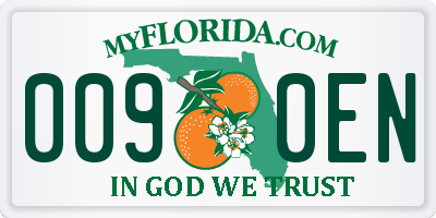 FL license plate 0090EN