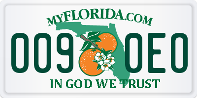 FL license plate 0090EO
