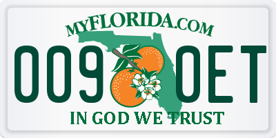 FL license plate 0090ET
