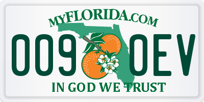 FL license plate 0090EV