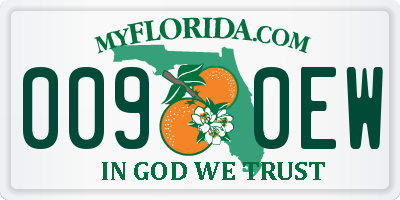 FL license plate 0090EW