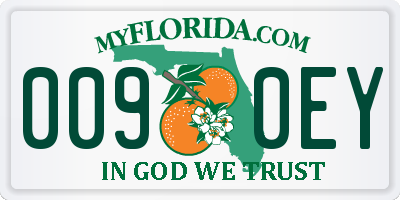 FL license plate 0090EY