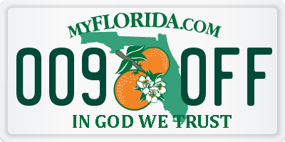 FL license plate 0090FF