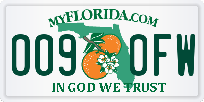 FL license plate 0090FW