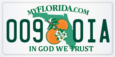 FL license plate 0090IA