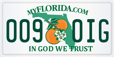 FL license plate 0090IG