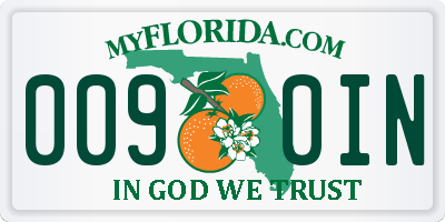 FL license plate 0090IN