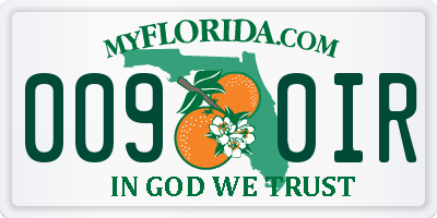 FL license plate 0090IR