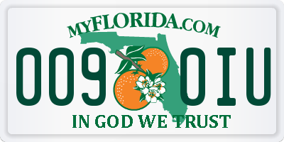 FL license plate 0090IU