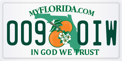 FL license plate 0090IW