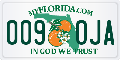 FL license plate 0090JA