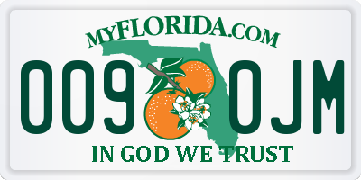 FL license plate 0090JM
