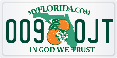 FL license plate 0090JT