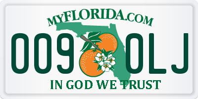 FL license plate 0090LJ