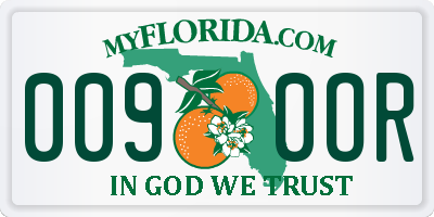 FL license plate 0090OR