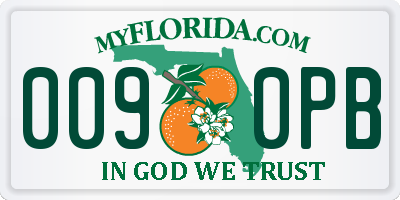 FL license plate 0090PB