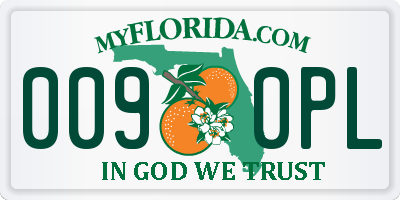 FL license plate 0090PL