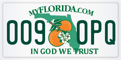 FL license plate 0090PQ
