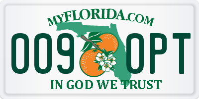 FL license plate 0090PT