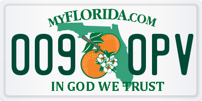 FL license plate 0090PV