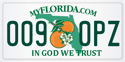 FL license plate 0090PZ