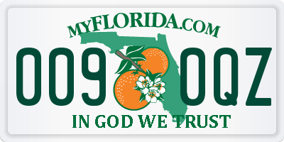 FL license plate 0090QZ