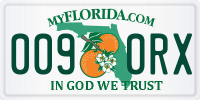 FL license plate 0090RX