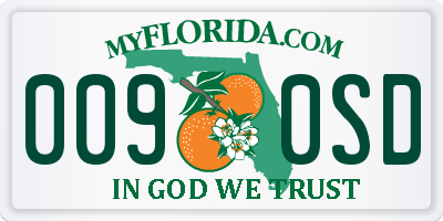 FL license plate 0090SD